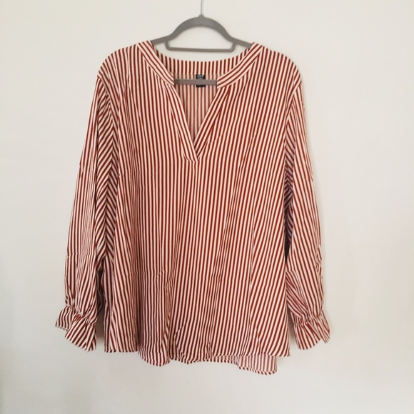 Shein  pink striped 3XL top with puff sleeve - Picture 1 of 8